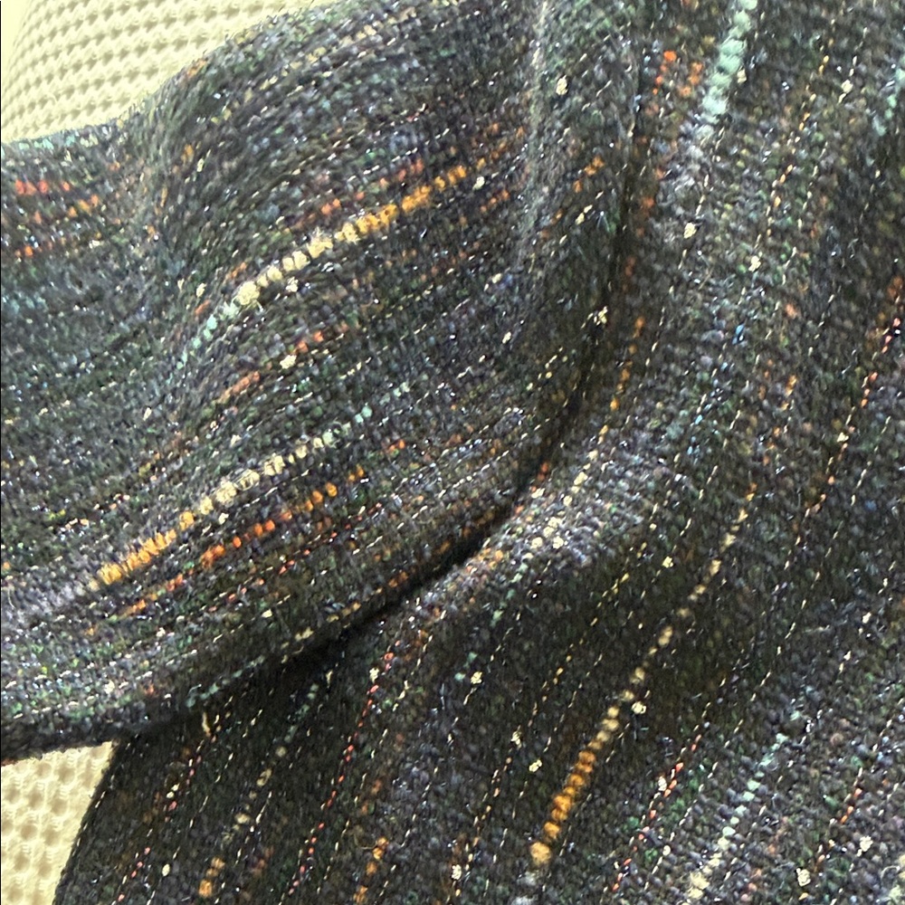 Sandro Navy Tweed Braided-Trim Blazer with Multicolor Flecks - Picture 5 of 5